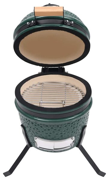 Zahradní gril a udírna 2 v 1 Kamado keramický 56 cm zelený