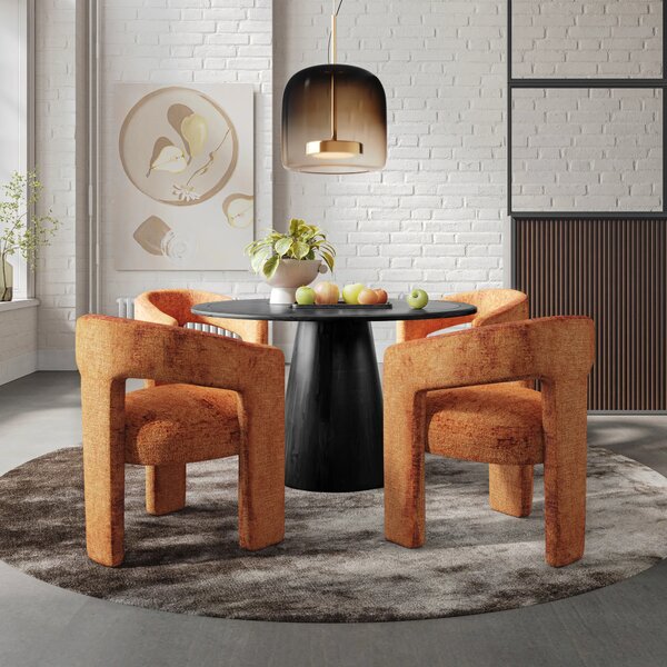 LivinHill Designové čalouněné jídelní křeslo Leith skořicové