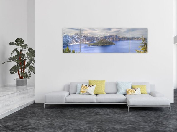 Obraz horského jezera (170x50 cm)