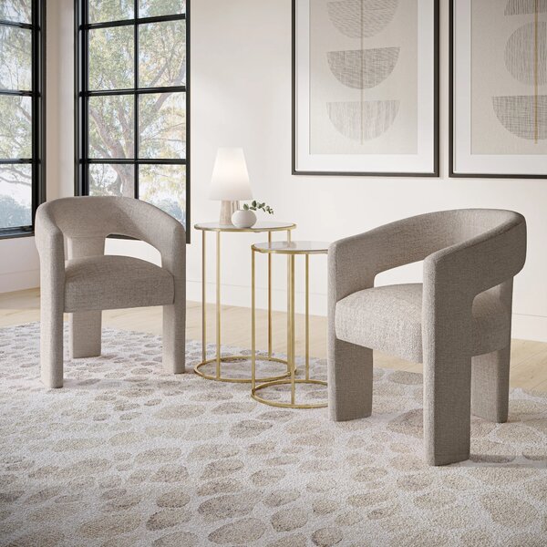 LivinHill Designové čalouněné jídelní křeslo Leith taupe
