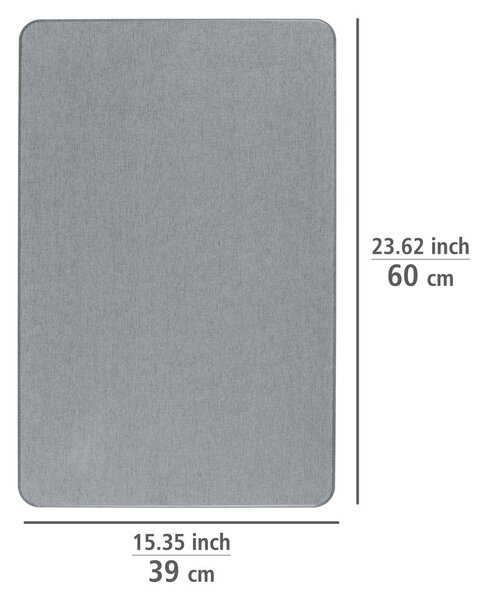 Šedá koupelnová předložka z křemeliny 39x60 cm Simi – Wenko