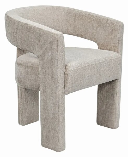 LivinHill Designové čalouněné jídelní křeslo Leith taupe