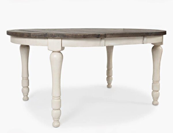 LivinHill Jídelní rozkládací stůl Avola 122/167 cm z masivu hnědý/bílý