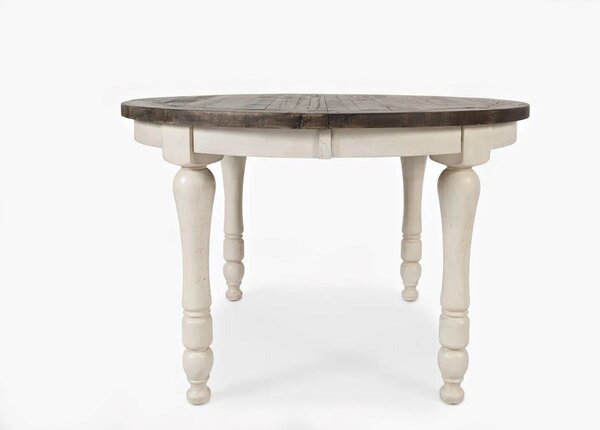 LivinHill Jídelní rozkládací stůl Avola 122/167 cm z masivu hnědý/bílý