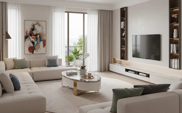 LivinHill Konferenční stolek Stilig SR923 150 cm bílý/zlatý/mramor