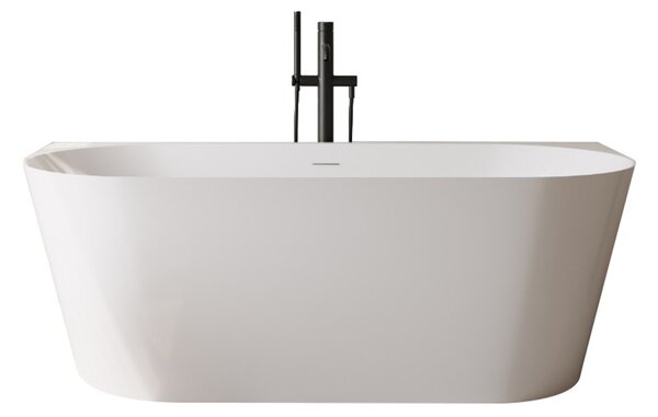 Erga Norah Slim, volně stojící vana ke stěně 170x70 cm + odtoková zátka, bílá lesklá, ERG-NORAH-SLIM-170070-WH-WH