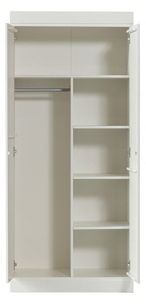 Bílá šatní skříň z borovicového dřeva 77x175 cm Connect – WOOOD