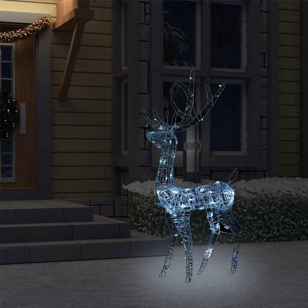 Vánoční dekorace akrylový sob 140 LED 128cm studené bílé světlo 329782