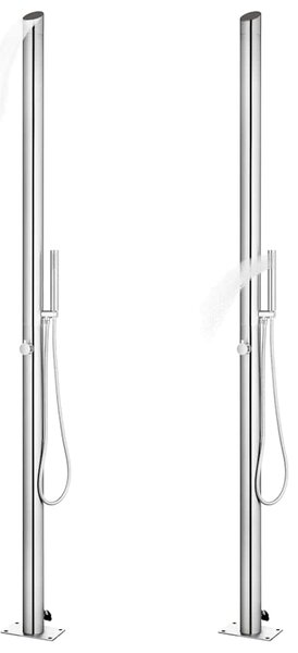 Zahradní sprcha s hnědou základnou 225 cm nerezová ocel