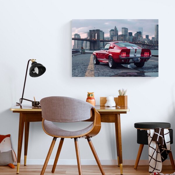 Obraz Mustang s panoramatem New Yorku