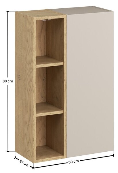 Comad Závěsná koupelnová skříňka UNI 50 cm kašmírová/dub cremona