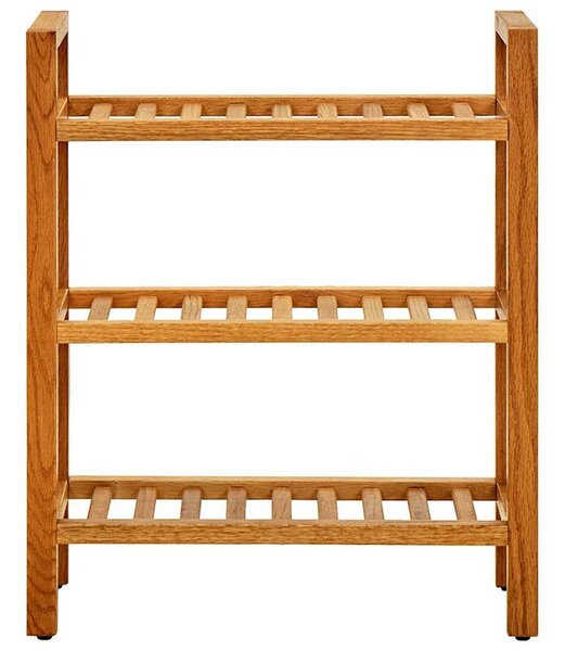 Botník se 3 policemi 50 x 27 x 60 cm masivní dubové dřevo