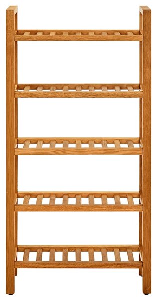 Botník s 5 policemi 50 x 27 x 100 cm masivní dubové dřevo