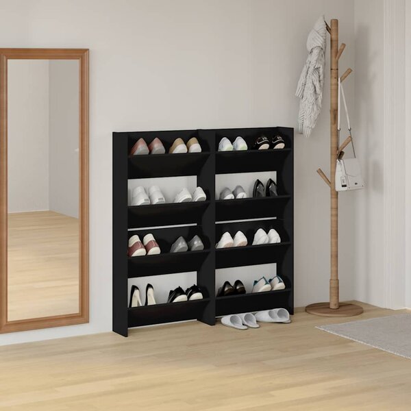Nástěnné botníky 4 ks černé 60 x 18 x 60 cm kompozitní dřevo
