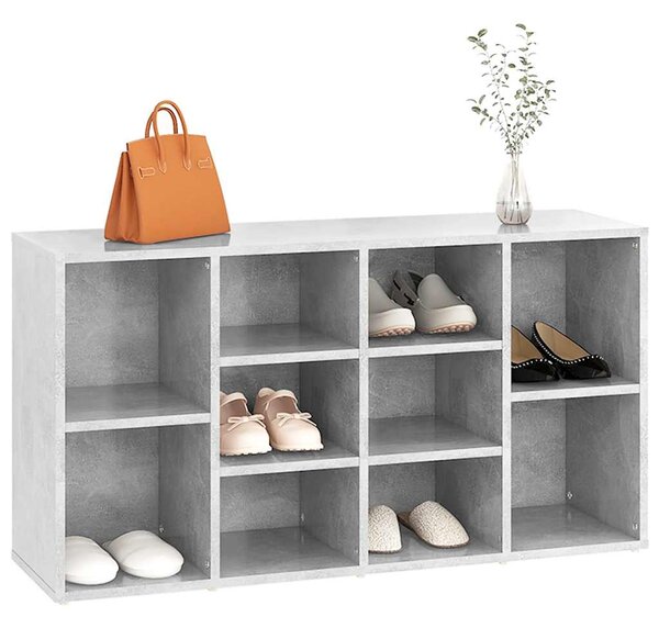 Lavice s botníkem betonově šedá 103x30x55 cm kompozitní dřevo