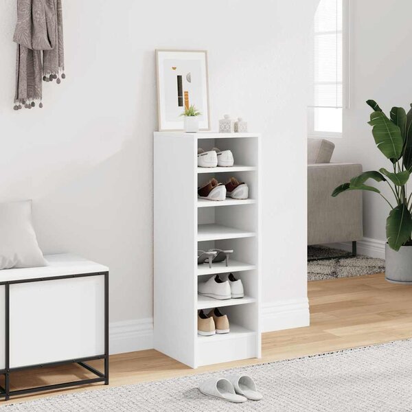 Botník bílý 31,5 x 35 x 90 cm kompozitní dřevo