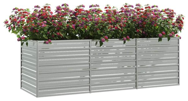 Zahradní vyvýšený záhon 240x80x77 cm pozinkovaná ocel stříbrný