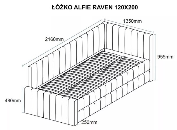 Jednolůžková postel 120 cm Alforea (béžová) (s roštem)