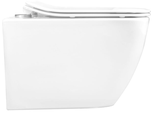 Rea Martin - závěsná WC mísa Rimless 51x37 s pomalu-padajícím sedátkem, bílá, REA-C8006