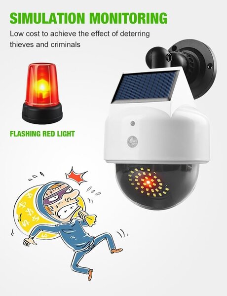 LEDsolar 39 nástěnná lampa atrapa kamery se sensorem, 39 LED se senzorem, bezdrátové, iPRO, 1,5 W, studená barva