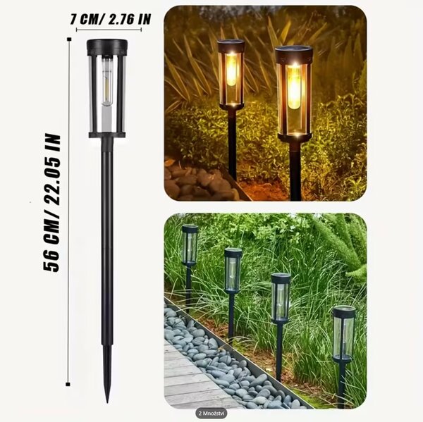 LEDsolar Tungsten kulaté na osvětlení cesty 2 ks, bezdrátové, iPRO, 1W, teplá barva
