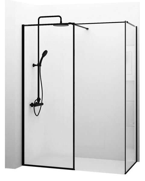 REA - Sprchový kout Walk-in Bler - černá/transparentní - 70x70 cm