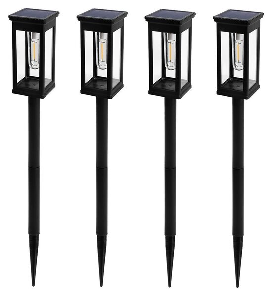 LEDsolar Tungsten hranaté na osvětlení cesty 4 ks, bezdrátové, iPRO, 1W, teplá barva