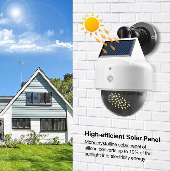 LEDsolar 39 nástěnná lampa atrapa kamery se sensorem, 39 LED se senzorem, bezdrátové, iPRO, 1,5 W, studená barva