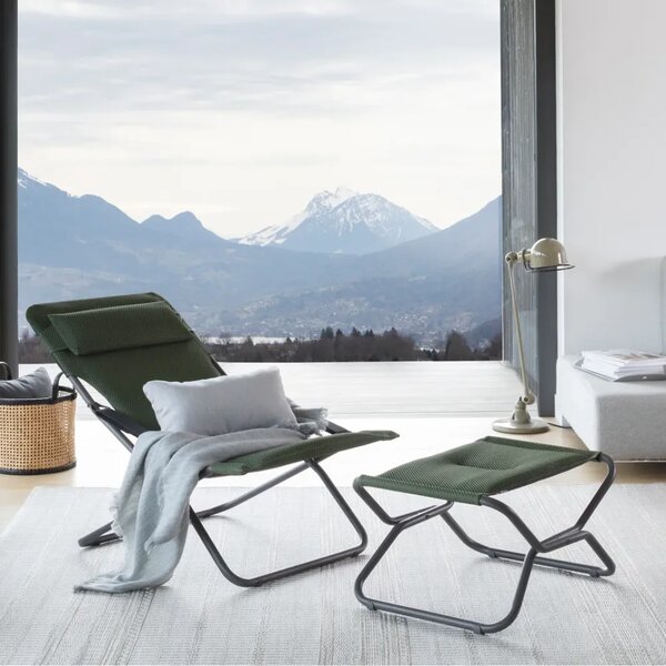 Zvýhodněná sada: Polohovací lehátko TRANSABED BeComfort zelená Olive + podnožka NEXT BeComfort zelená Olive