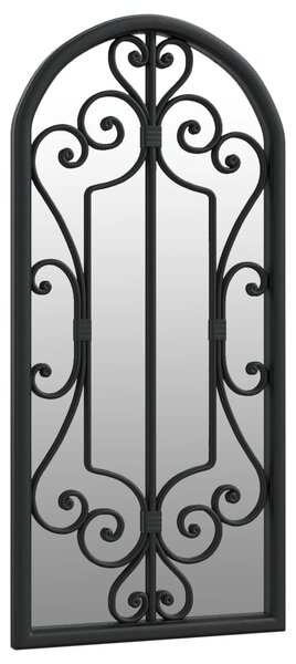 Zahradní zrcadlo černé 100 x 45 cm železo do exteriéru