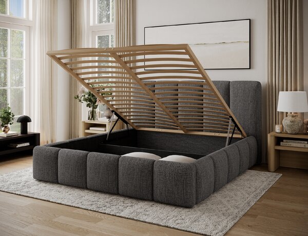 Eltap Čalouněná postel Edvige dřevěný rám Materiál a barva potahu: Berlin 01 - šedá, Rozměr: 140x200