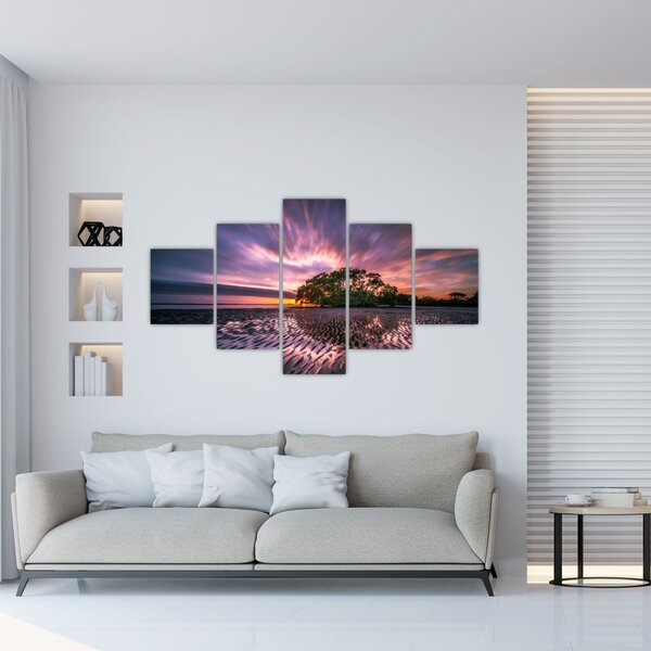Obraz stromu na pláži (125x70 cm)