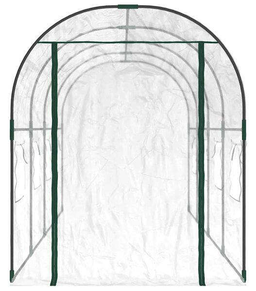 Skleník průhledný 160 x 400 x 190 cm PVC práškově lakovaná ocel