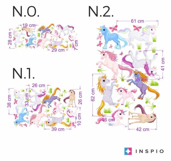 INSPIO-textilní přelepitelná samolepka - Dětské samolepky na zeď - Unicorns