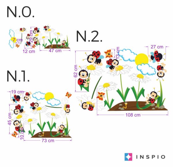 INSPIO-textilní přelepitelná samolepka - Samolepky do dětského pokoje - Berušky