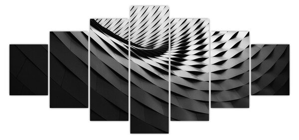 Abstraktní obraz - černobílá spirála (210x100 cm)
