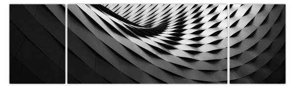 Abstraktní obraz - černobílá spirála (170x50 cm)