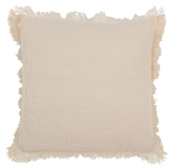 Béžový mušelínový polštář s třásněmi Muslin - 45*10*45 cm - J-Line by Jolipa
