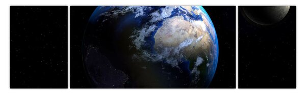 Obraz Země a Měsíce (170x50 cm)