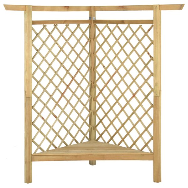 Rohová pergola s lavicí 166 x 81 x 174 cm impregnovaná borovice