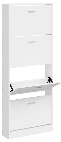 Botník bílý s vysokým leskem 59x17x150 cm kompozitní dřevo