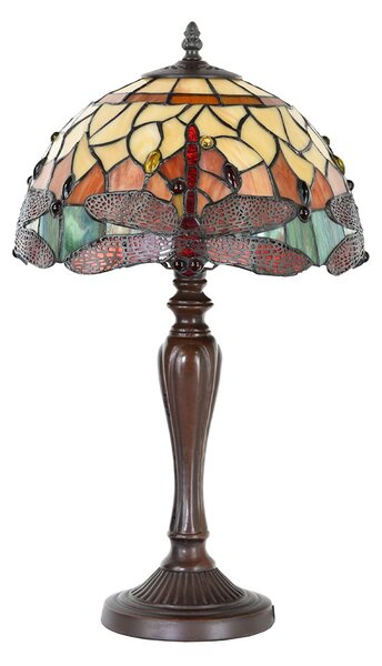 Stolní Tiffany lampa Dragonfly Yellow - Ø 30*53 cm E27/max 1*60W - Clayre & Eef