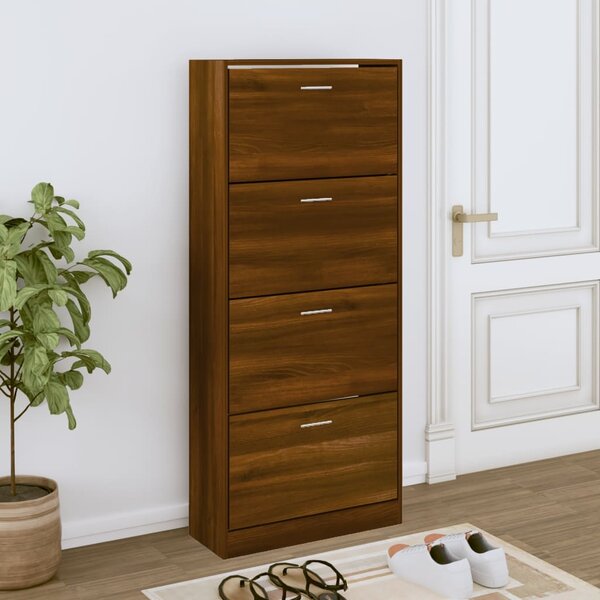 Botník hnědý dub 63x24x147 cm kompozitní dřevo