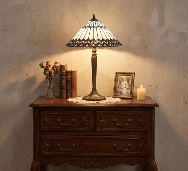 Tiffany stolní lampa Femma - Ø 40*62 cm - Clayre & Eef