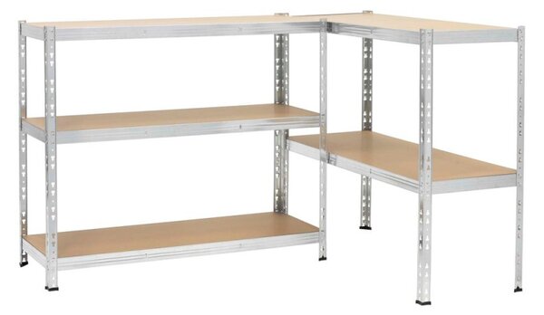 Kovový regál 205x120x45 cm 5 polic MDF SPRINGOS HA5280