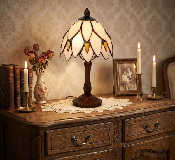 Stolní Tiffany lampa - Ø 18*34 cm - Clayre & Eef
