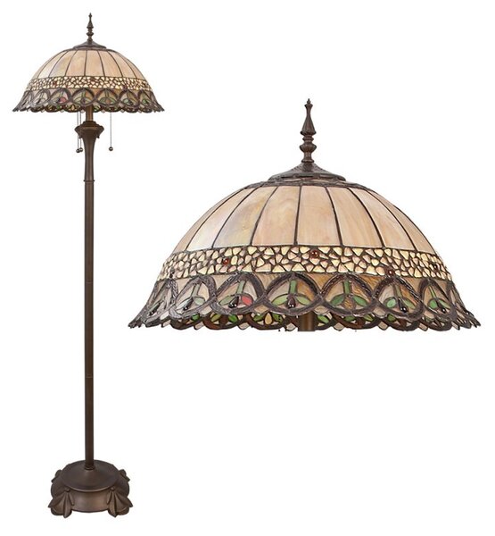 Stojací lampa Tiffany- Ø 50*165 cm 3x E27 / Max 60w - Clayre & Eef