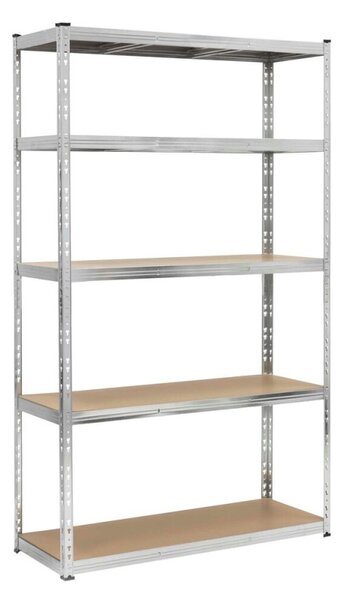 Kovový regál 205x120x45 cm 5 polic MDF SPRINGOS HA5280