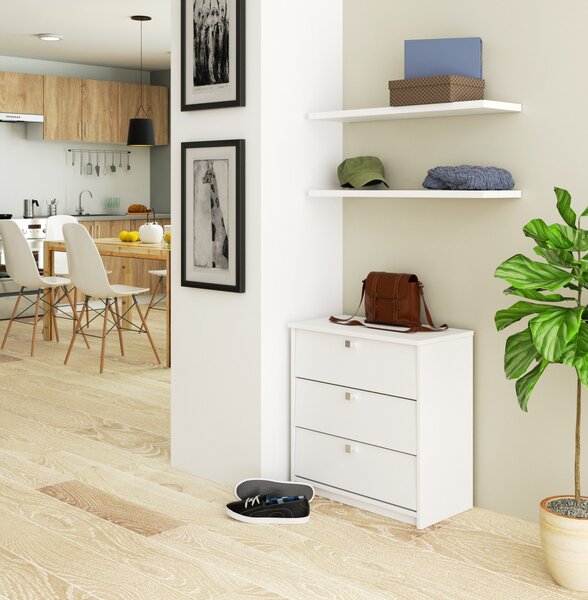 Ak furniture Botník Mini 60 cm - 3 dvířka bílý