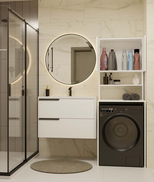 TP Living Koupelnová skříňka nad pračku POLA MULTI bílá